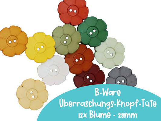 B-Ware Überraschungs-Knopf-Tüte - 12 Stück - Blume 28mm