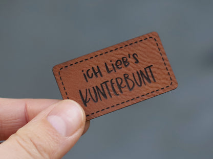 Etiquette en simili cuir - pompier à l'intérieur