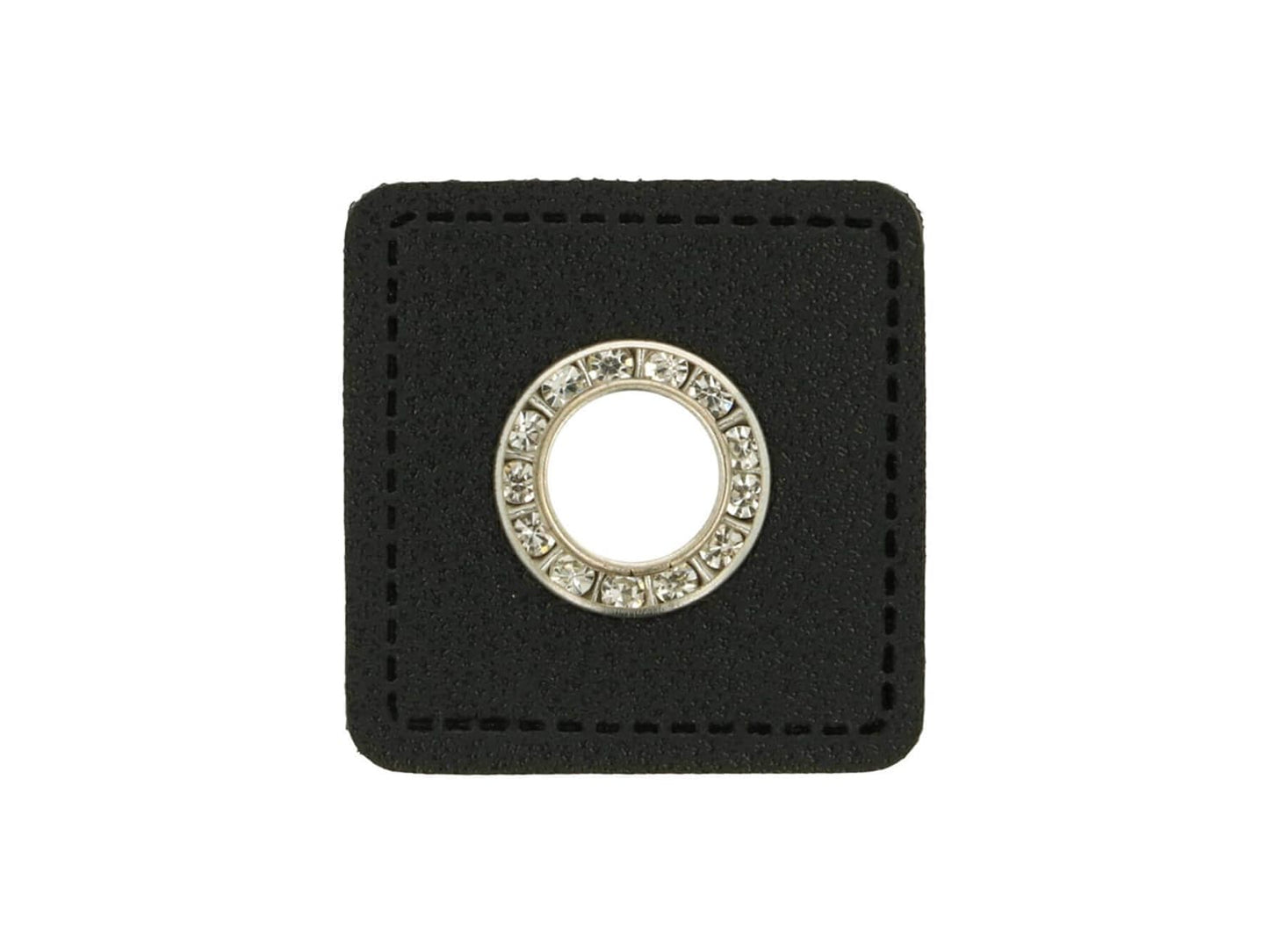 kunstleder-oesen-quadrat-diamant-glitzer-steine-11-mm-silber-schwarz