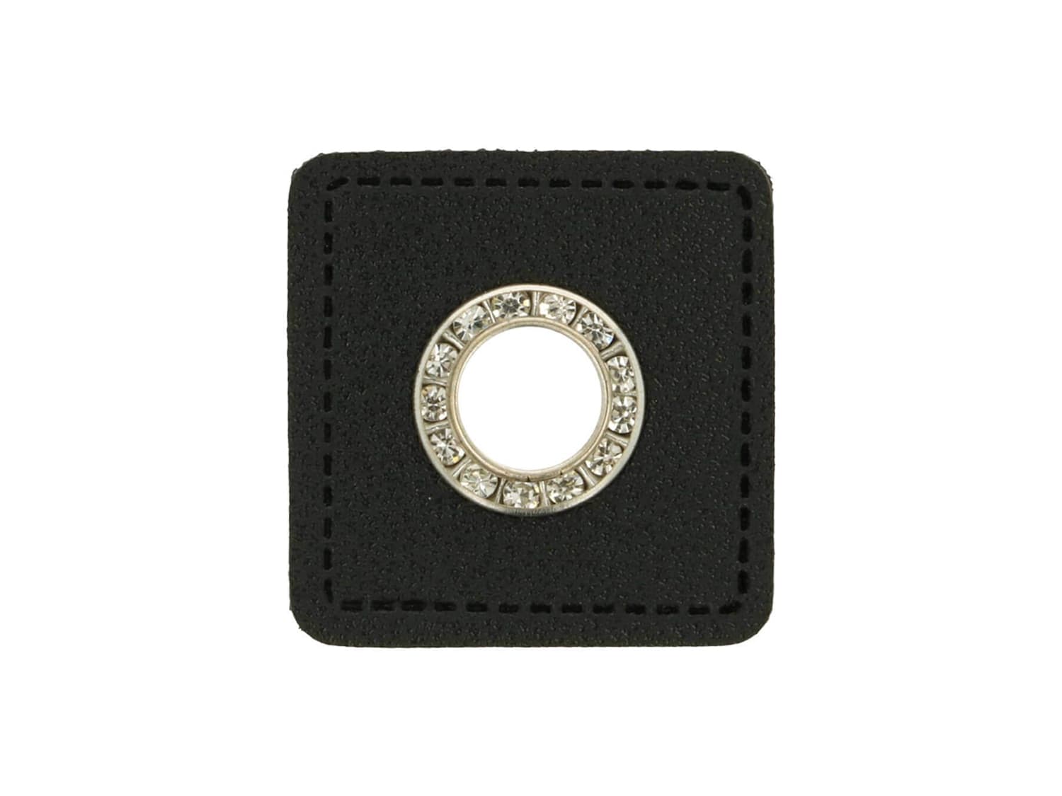 kunstleder-oesen-quadrat-diamant-glitzer-steine-11-mm-silber-schwarz