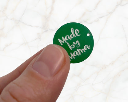 Label zum Annähen - Made by Mama - grün