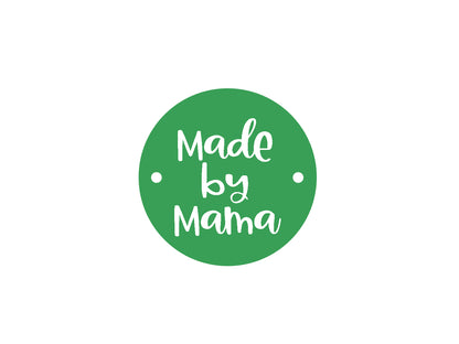 Label zum Annähen - Made by Mama - grün