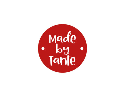 Label zum Annähen - Made by Tante - rot