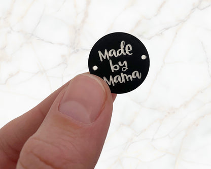 Sew-on label - made by Omi - black
