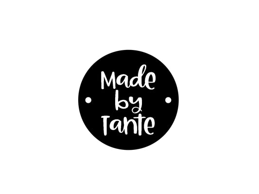 Sew-on label - made by Omi - black