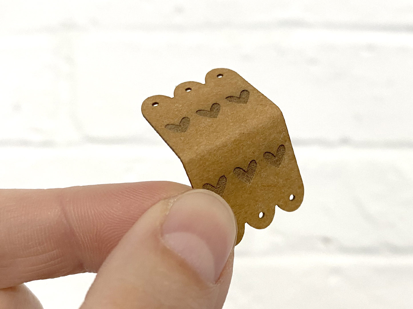 Klapplabel mit Bogenkante - SnaPpap Label - Drei Herzen