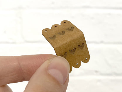 Klapplabel mit Bogenkante - SnaPpap Label - Drei Herzen