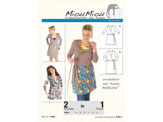 Miou Miou Wickelkleid Schnittmuster - Wickelkleid & Wickeltunika Marleen Papierschnittmuster für Damen