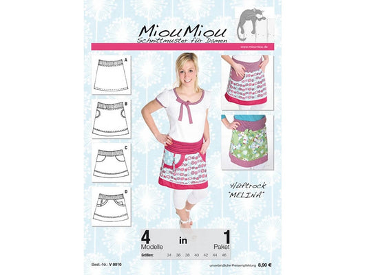 Miou Miou Hüftrock Schnittmuster - Hüftrock Melina mit 4 verschiedenen Modellen für Größen 34-46.
