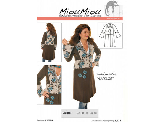 Miou Miou Walkmantel Schnittmuster Amelie - Schnittmuster für Damen mit verspieltem Design und Tulpenärmeln.