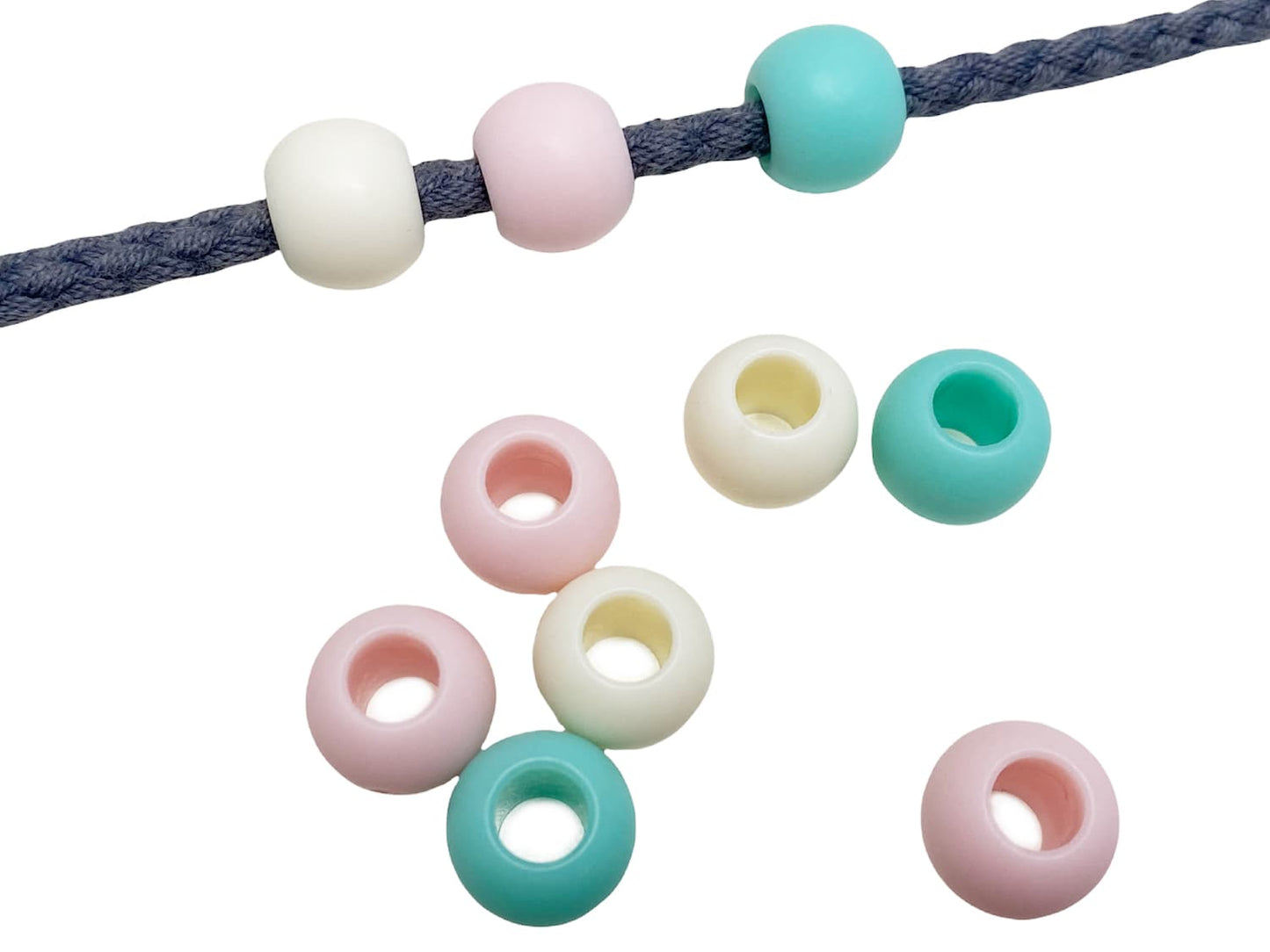 perlen-kordelperlen-grossloch-matt-12-mm-mix-wollweiss-blassrosa-mint