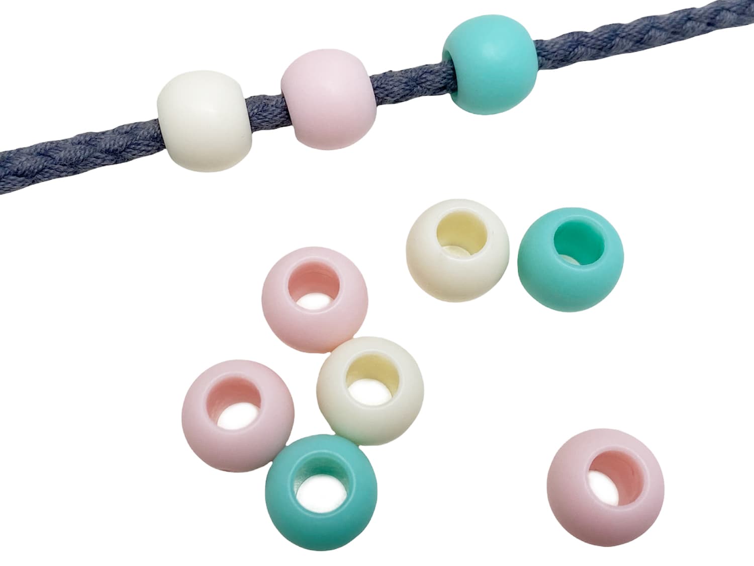 perlen-kordelperlen-grossloch-matt-12-mm-mix-wollweiss-blassrosa-mint