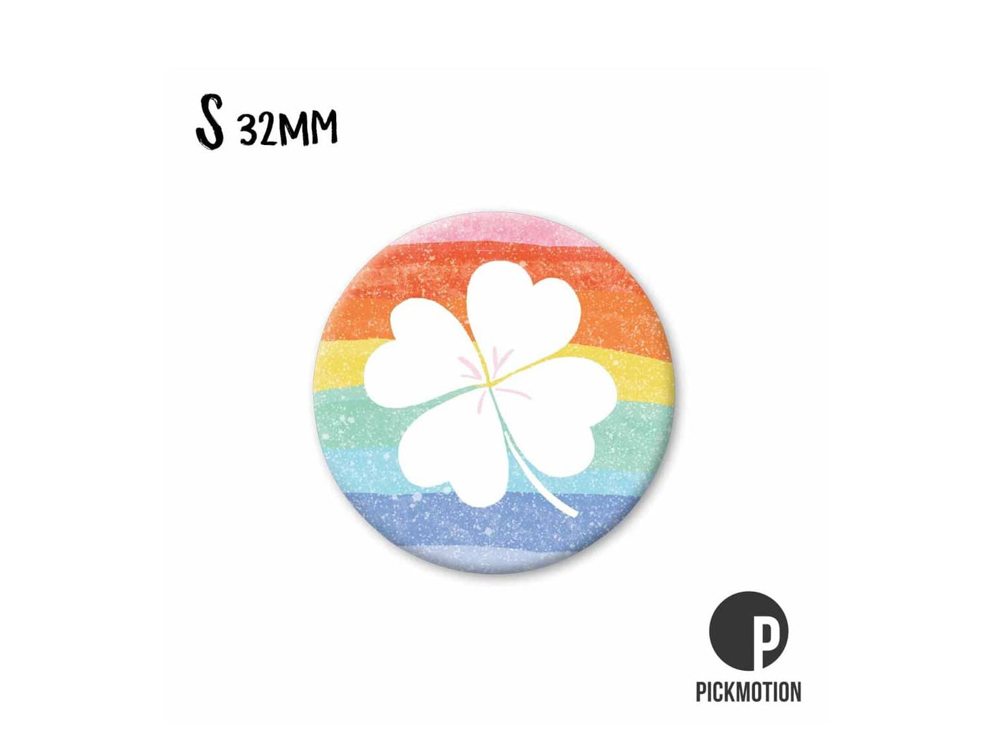 pickmotion-magnet-32-mm-kleeblatt-regenbogen