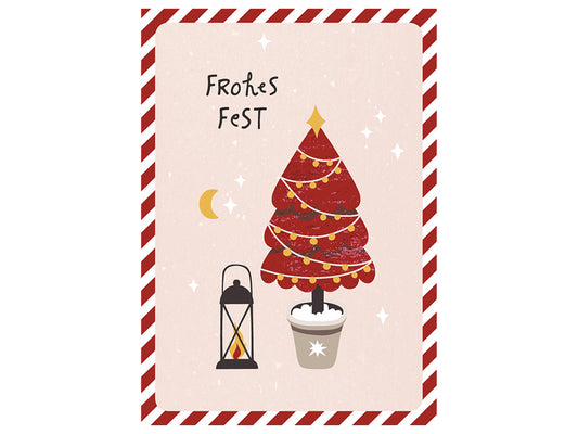 Postcard - Happy Holidays, pink