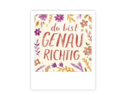 postkarte-polaroid-geschenk-karte-du-bist-genau-richtig