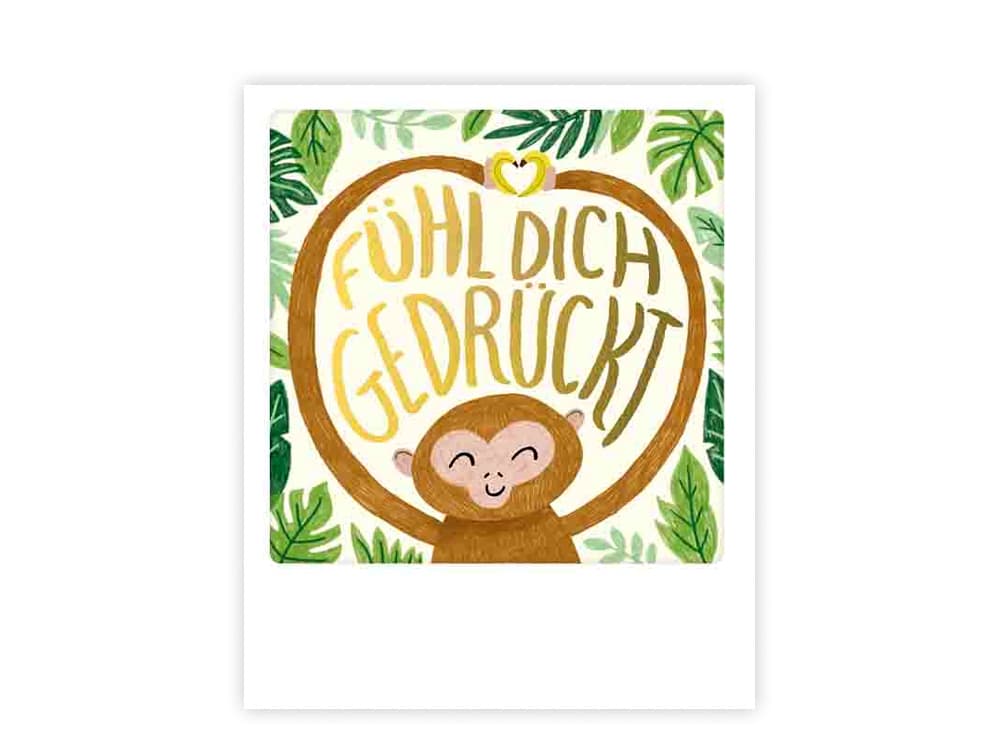 postkarte-polaroid-geschenk-karte-fuehl-dich-gedrueckt-affe