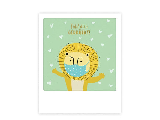 postkarte-polaroid-geschenk-karte-fuehl-dich-gedrueckt-loewe