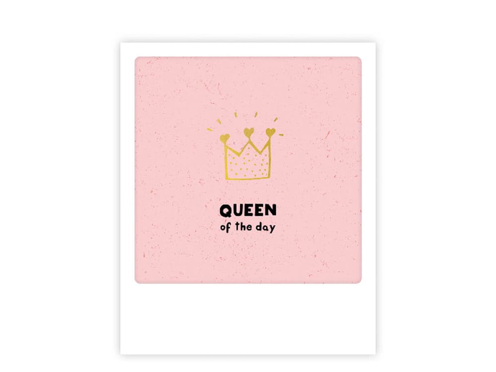 postkarte-polaroid-geschenk-karte-queen-of-the-day-krone
