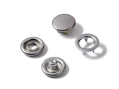 Prym - Nähfrei-Nachfüllpackung - 20 Jersey Druckknöpfe - glatte Kappe - 10mm, silberfarbig