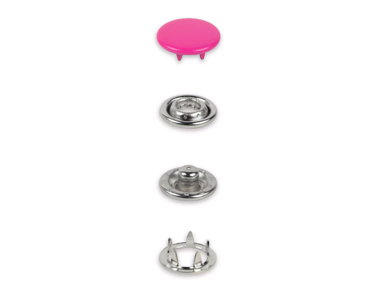 Prym - Nähfrei-Nachfüllpackung - 20 Jersey Druckknöpfe - glatte Kappe - 12mm, pink
