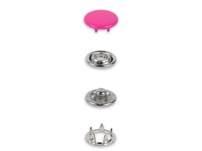 Prym - Nähfrei-Nachfüllpackung - 20 Jersey Druckknöpfe - glatte Kappe - 12mm, pink