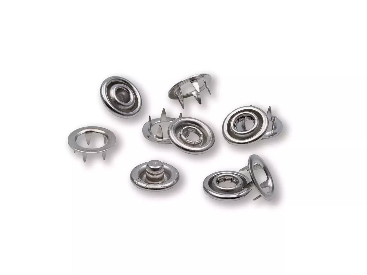 Prym Nähfrei-Nachfüllpackung mit 20 Jersey Druckknöpfen Zackenring 10mm, silberfarbig