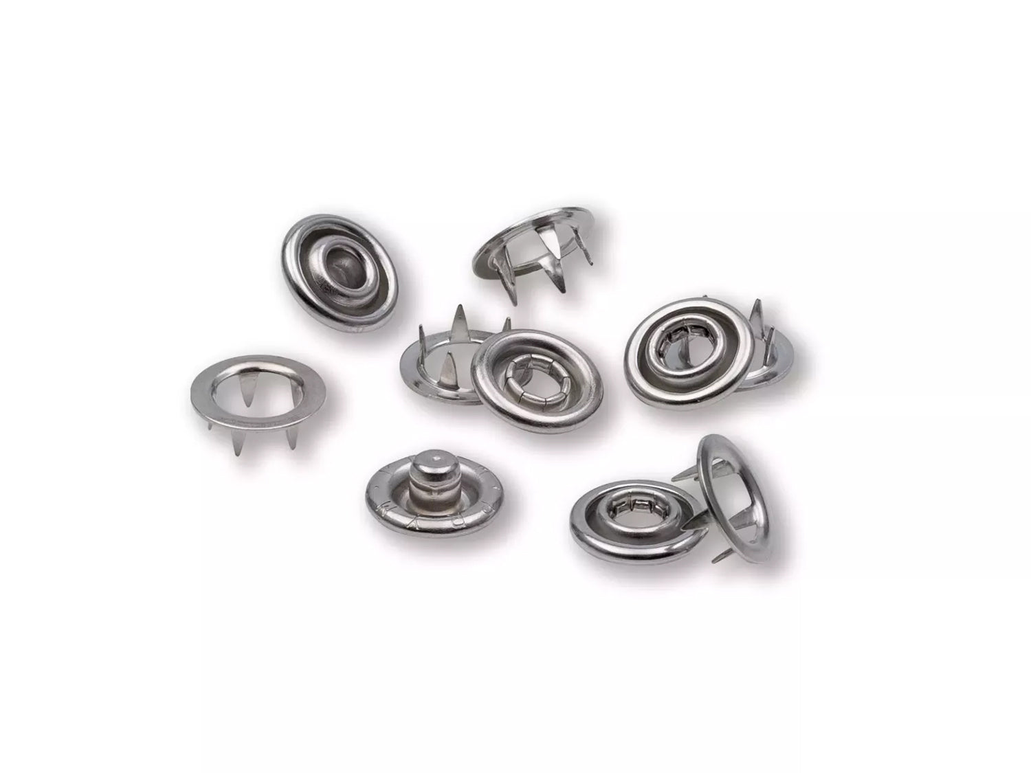 Prym Nähfrei-Nachfüllpackung mit 20 Jersey Druckknöpfen Zackenring 10mm, silberfarbig