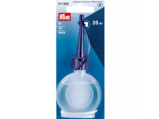 Prym Nähmaschinenöl 20ml in handlicher Dosierflasche mit Pipettenspitze, ideal zum Schmieren von Nähmaschinen.