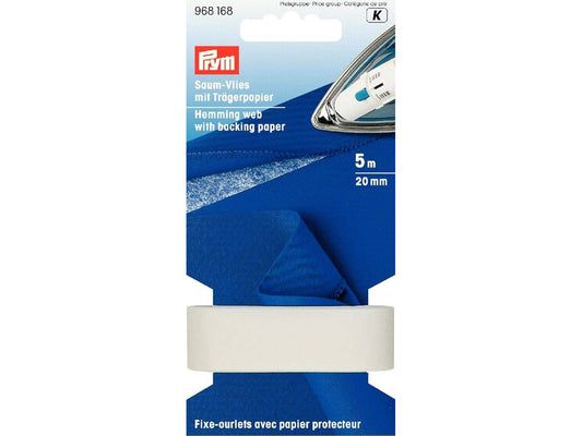 Prym - Saumvlies mit Trägerpapier zum Einbügeln - 20mm, weiß
