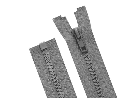 Teilbarer Reißverschluss - 40 cm - grau
