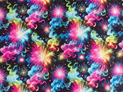 Softshell Stoff - Feuerwerk