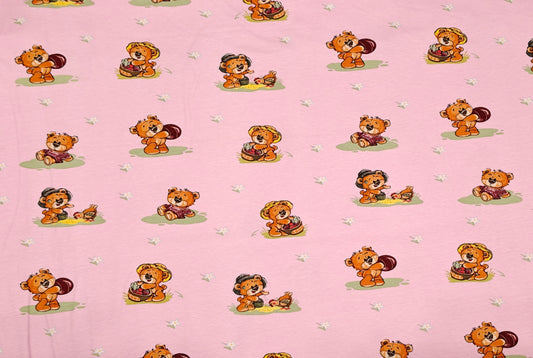 Jersey Stoff - Teddy rosa