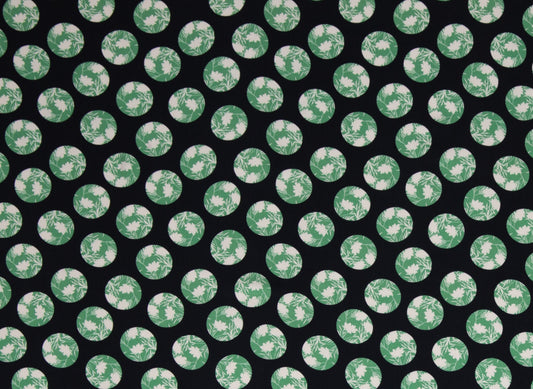 Viskose Stoff, Webware - Fabrienne - Blumenkreise grün