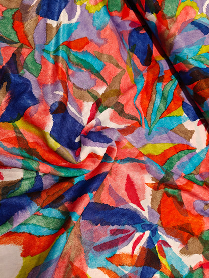 Satin Stoff, Webware -  rot, royalblau