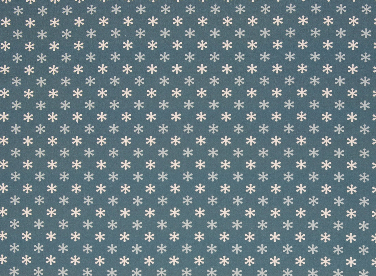 BAUMWOLLE Stoff - Schneeflocken blau