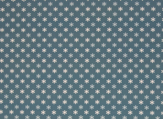 BAUMWOLLE Stoff - Schneeflocken blau