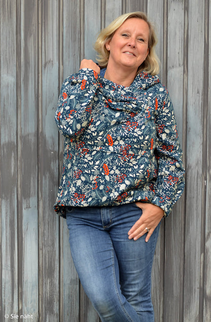 Sweat Stoff - Holly - Zapfen & Beeren