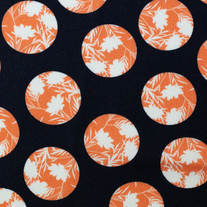 Viskose Stoff, Webware - Fabrienne - Blumenkreise orange