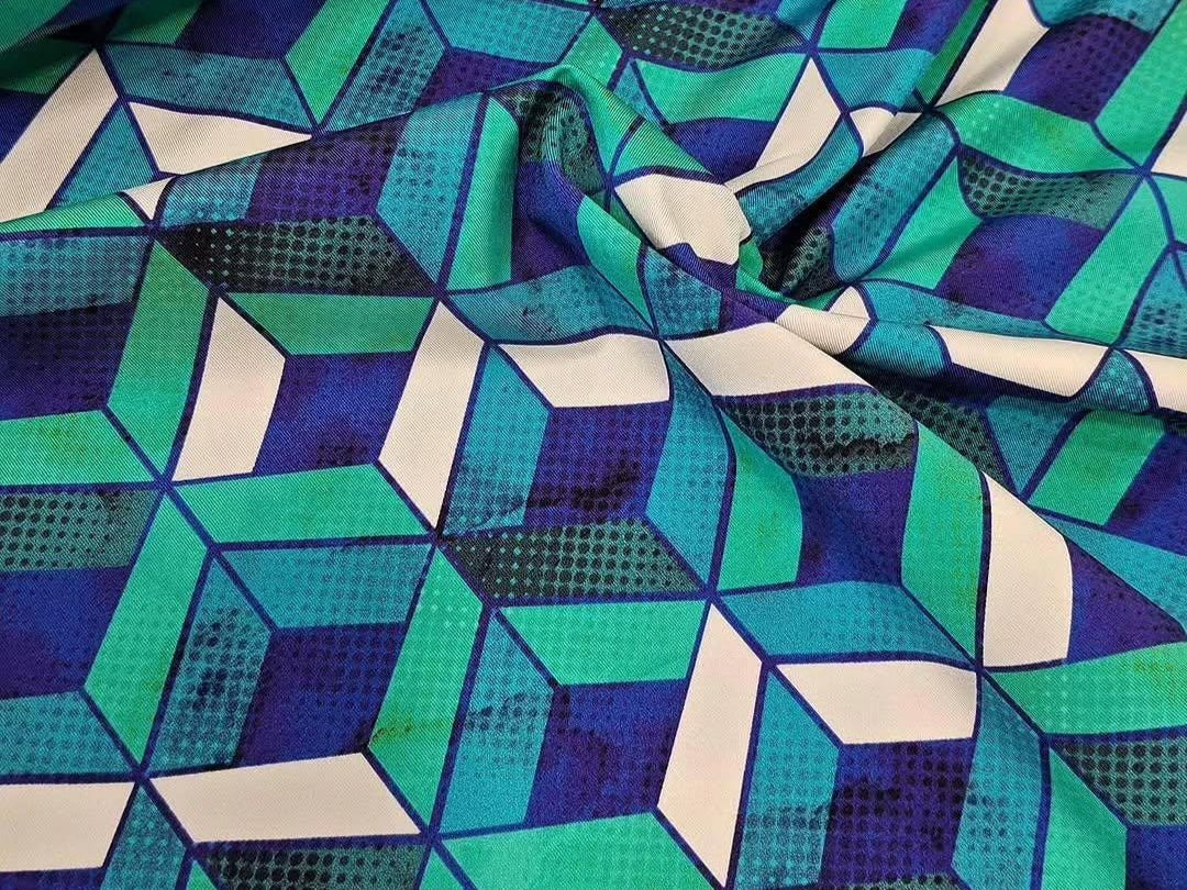 Sport / Bade Jersey Stoff - Grafisch aqua