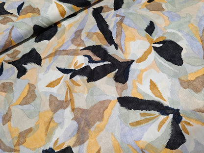 Satin Stoff, Webware -  blassmint, schwarz