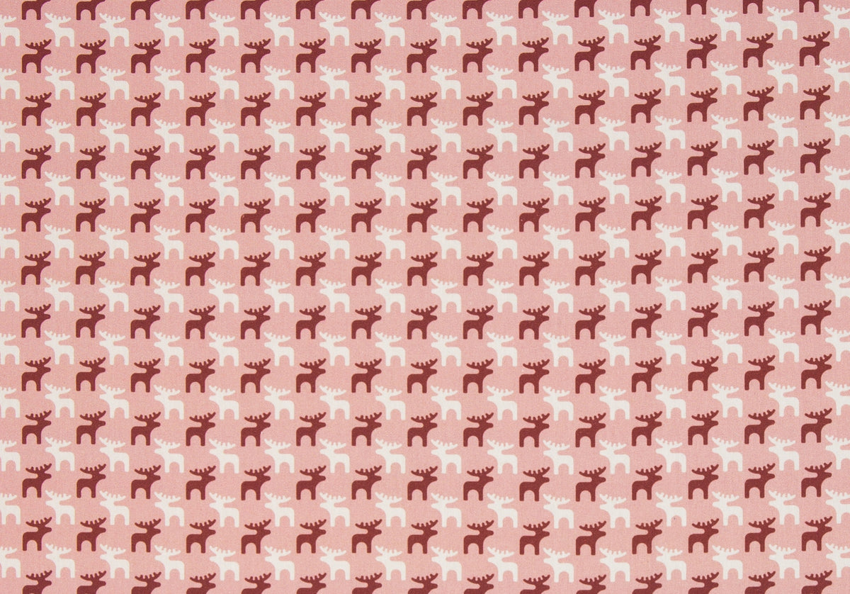 BAUMWOLLE Stoff - Elch rosa
