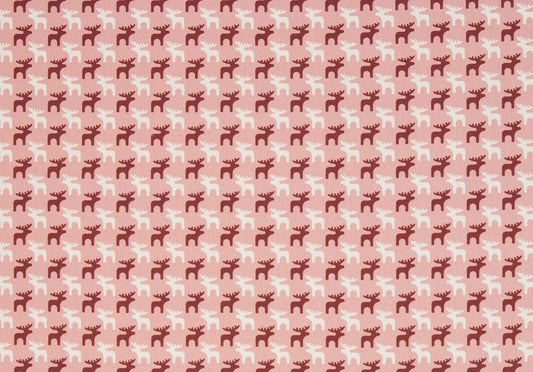 BAUMWOLLE Stoff - Elch rosa