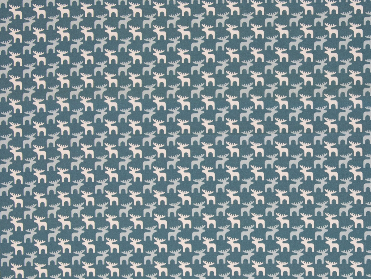 BAUMWOLLE Stoff - Elch blau