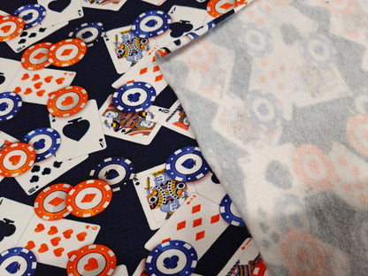 Sweat Stoff - Poker, dunkelblau