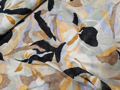Satin Stoff, Webware -  blassmint, schwarz