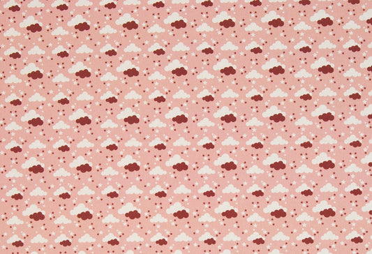BAUMWOLLE Stoff - Wolken rosa