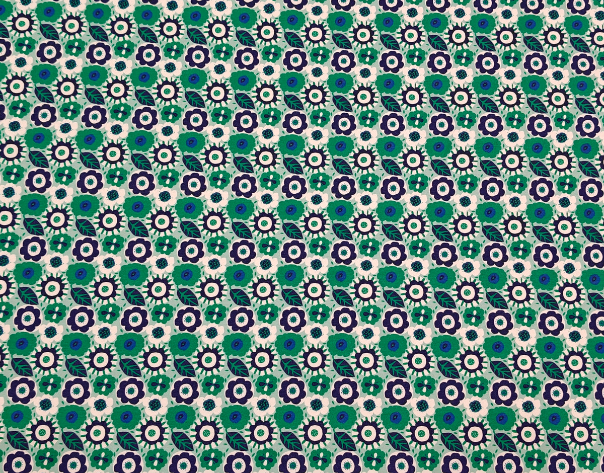 Jersey Stoff - Retro Flowers