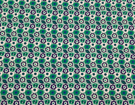 Jersey Stoff - Retro Flowers