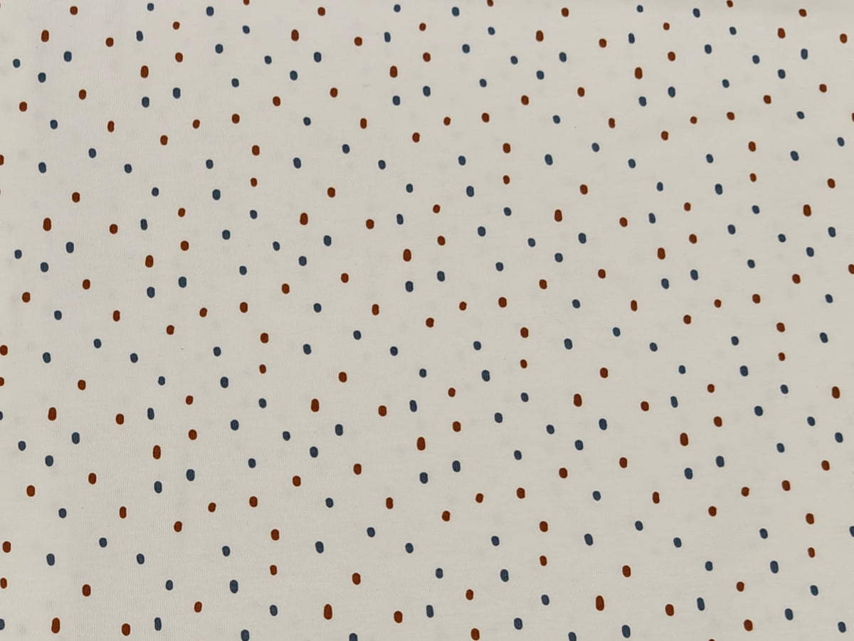 Jersey Stoff - Striche rost, blau