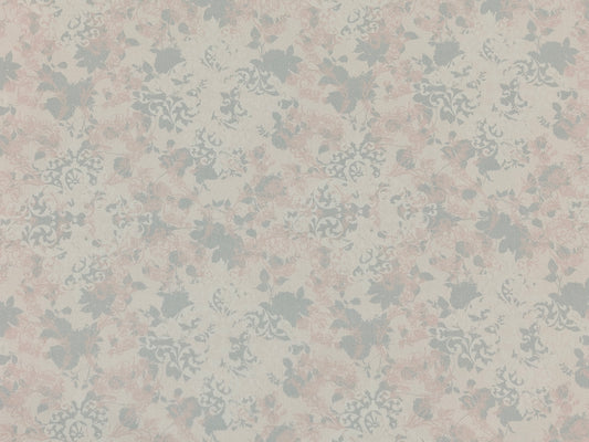 Dünner Jeans Stoff - Muster rose rauchblau